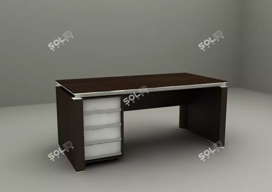 Sleek Writing Desk 3D model image 1
