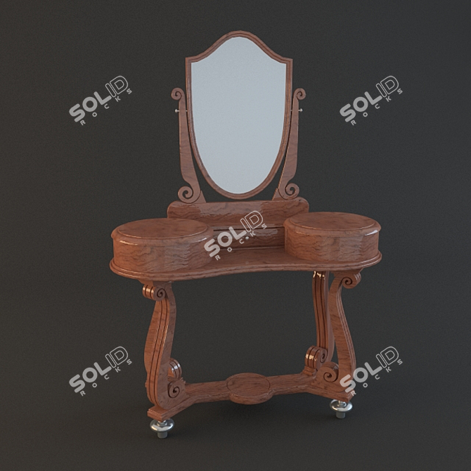 Elegant Italian Vanity Table 3D model image 1