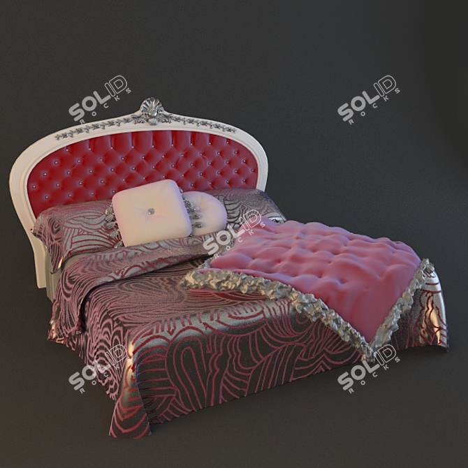 Italian Volpi Bed with V-Ray Materials 3D model image 1