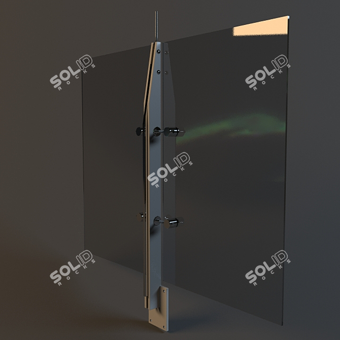 Sleek Glass Railing Stand 3D model image 1