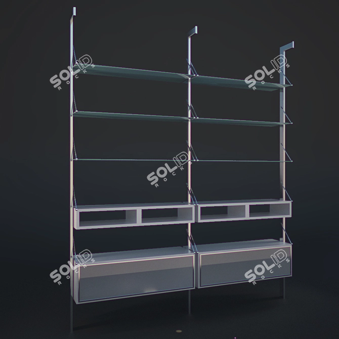 Modern Bookshelf Stand 3D model image 1