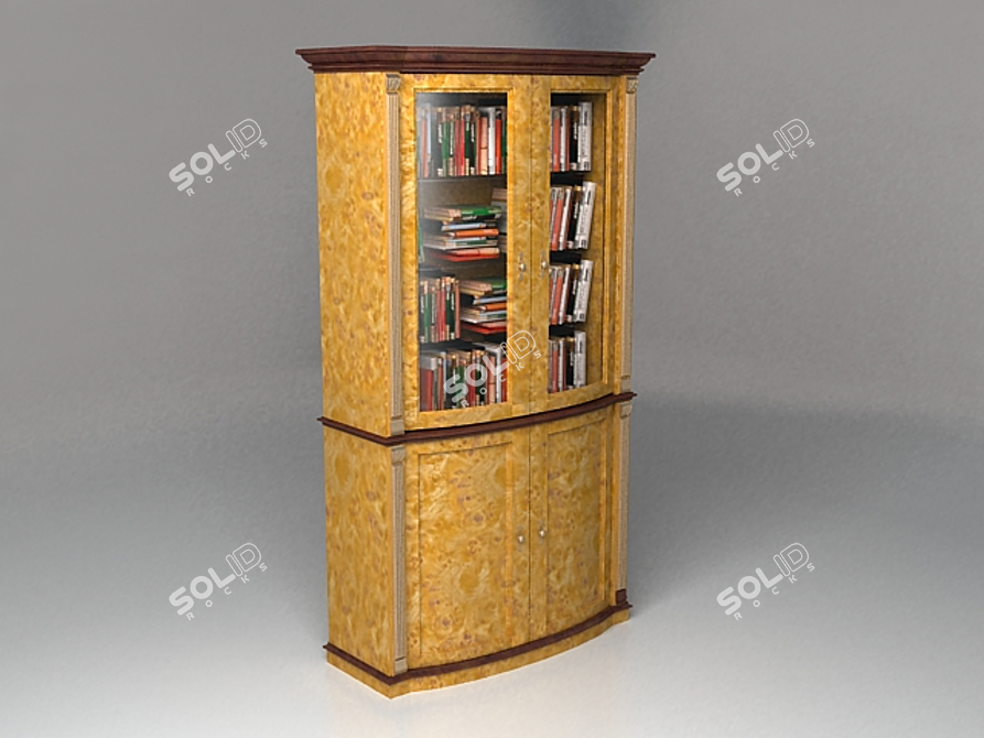 Elegant Venetian Glass Cabinet 3D model image 1