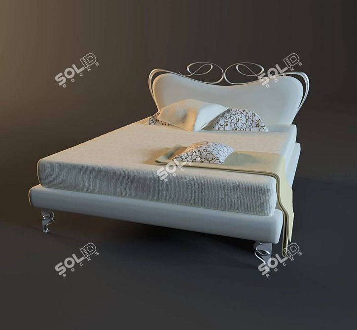 Title: Giusti Portos Bed- Exceptional Italian Design 3D model image 1