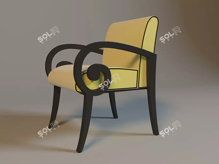 Formerin Yellow Chair: Italian Design Excellence 3D model image 1