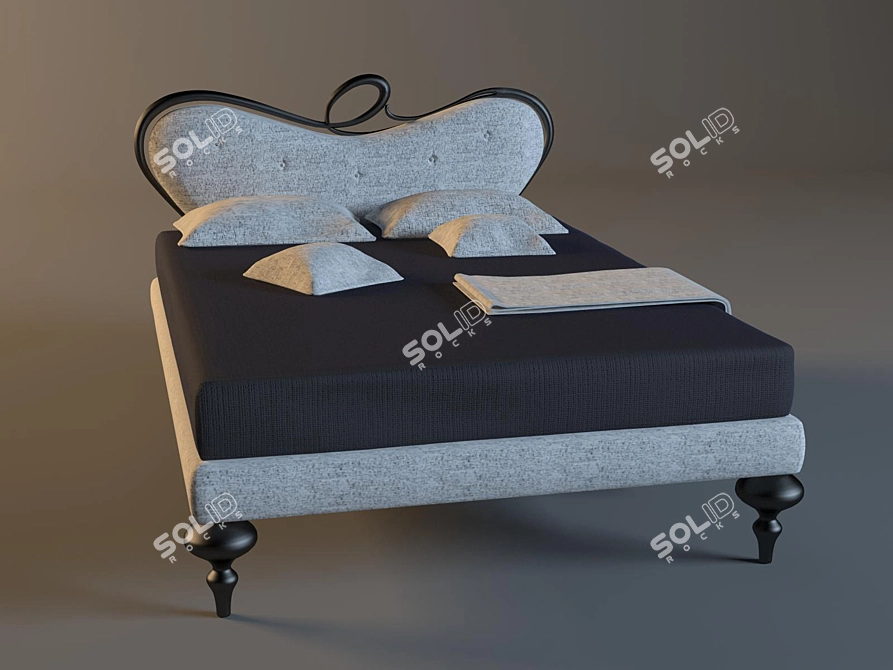 Luxurious Romeo Bed with Swarovski Crystal Accents 3D model image 1