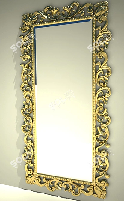 Title: Classic Framed Mirror 3D model image 1