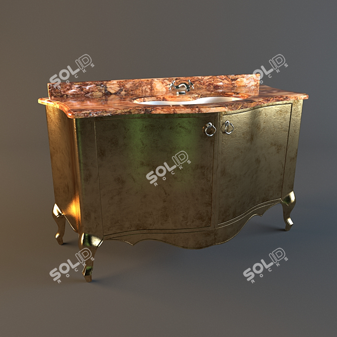 Elegant Vanity Cabinet 3D model image 1