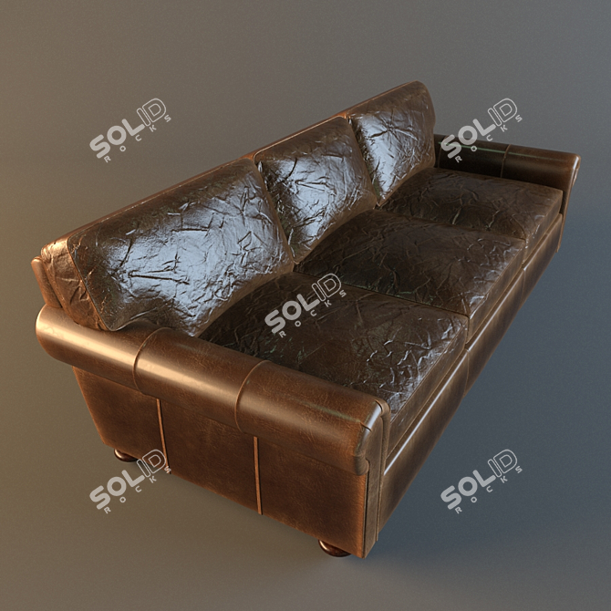 Restoration Hardware Lancaster Leather Sofa 3D model image 1