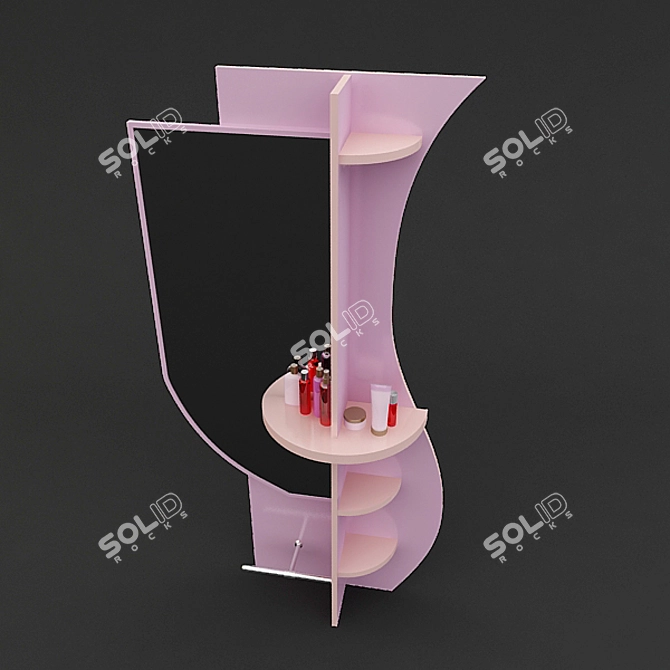 Lotus Hairdresser's Mirror: Sleek and Stylish 3D model image 1