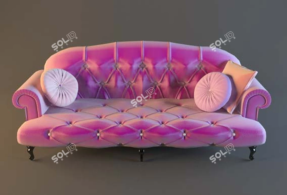 Classic Buttoned Sofa: Elegant Comfort 3D model image 1