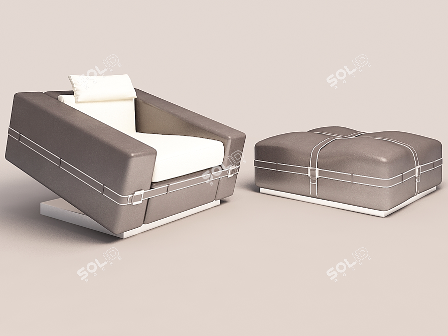 Elevate your space with Ipe Cavalli's Cupe Chair and Stool 3D model image 1