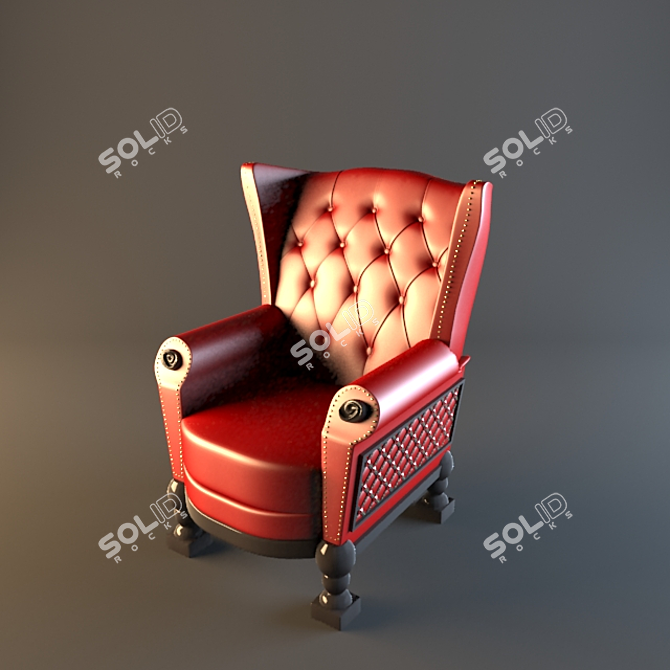 Modern Leather Armchair: Sleek Design 3D model image 1