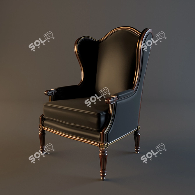 Title: Elegant Classic Armchair 3D model image 1