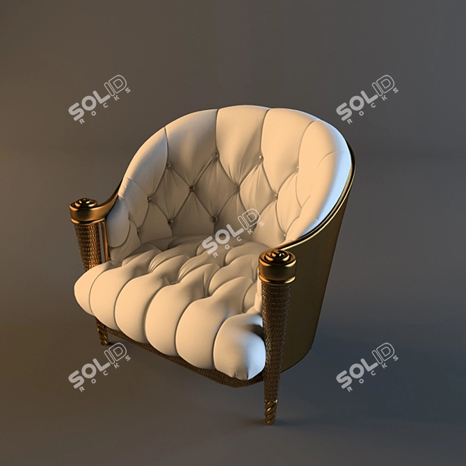 Elegant Classic Armchair 3D model image 1