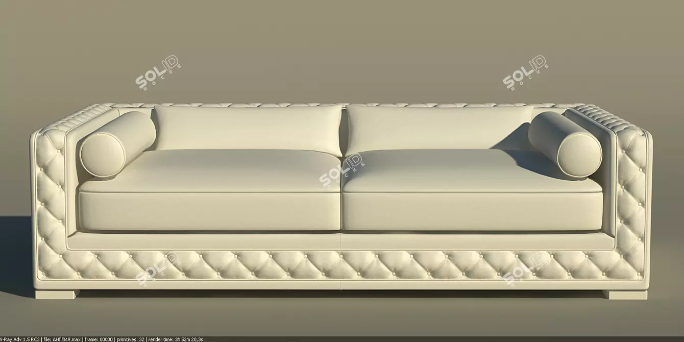 Elegant Vintage Sofa 3D model image 1