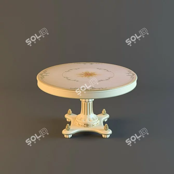 Elegant Round Dining Table 3D model image 1