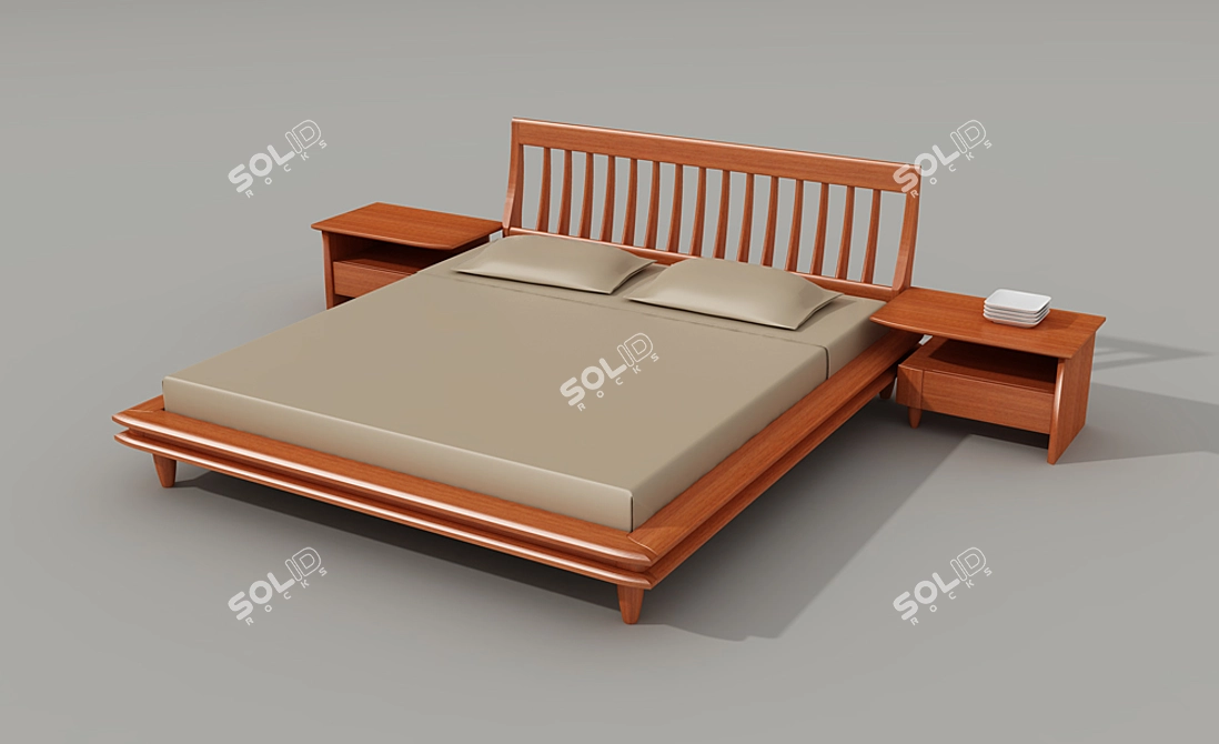 Elegant Julia Bed - Perfectly Crafted 3D model image 1