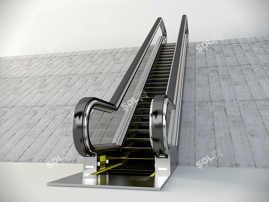 Sleek Escalator Design 3D model image 1