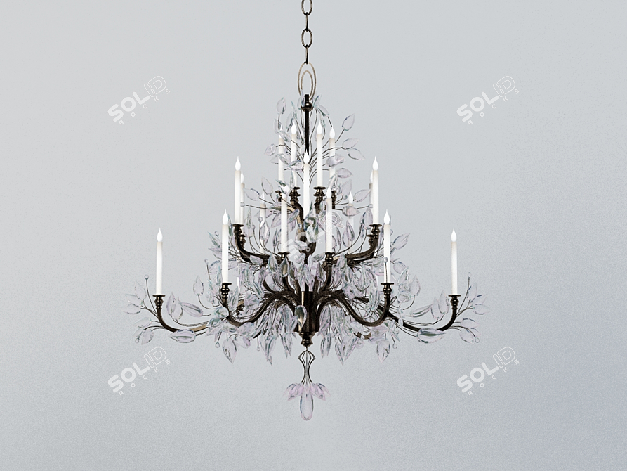 Glamour Crystal Laurel Chandelier 3D model image 1