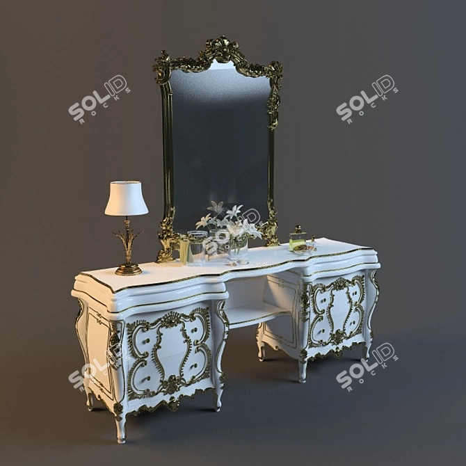 Modern L-Shaped desk 3D model image 1