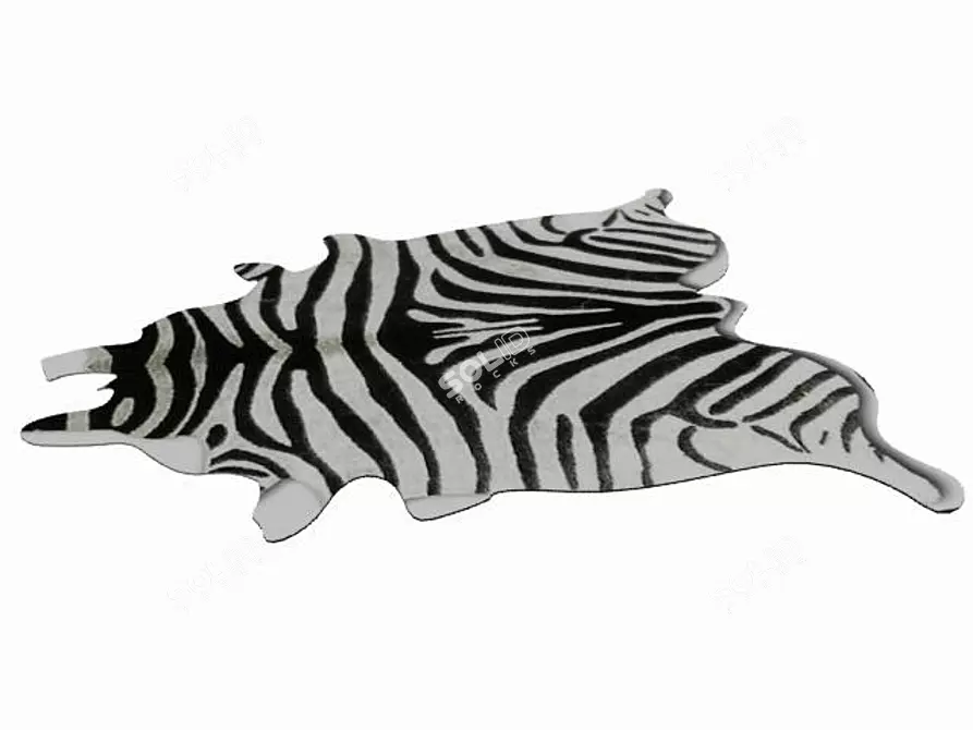 Title: Exotic Zebra Skin Rug 3D model image 1