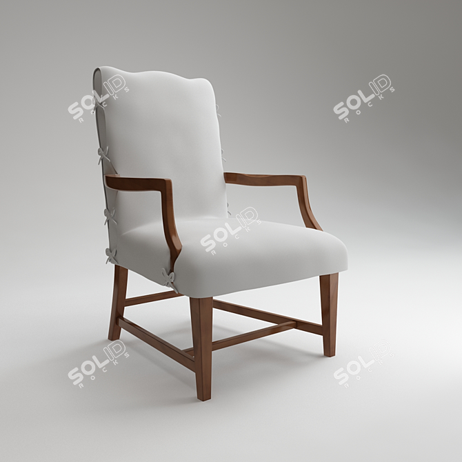 Elegant Martha Washington Chair 3D model image 1