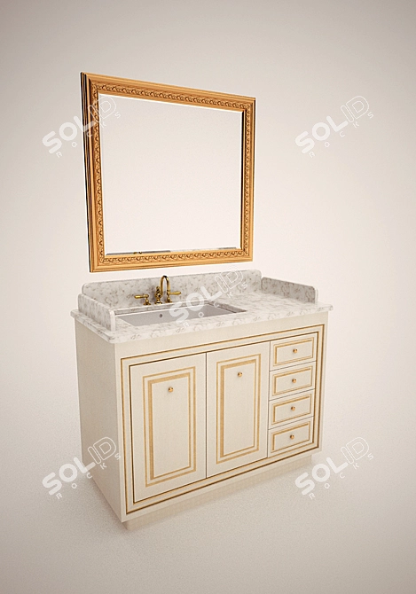 Elegant Lineatre Canova Bathroom Furniture 3D model image 1