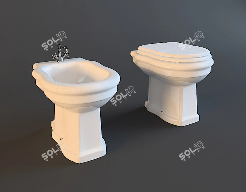 ARTCERAM Hermitage Bidet & Toilet 3D model image 1