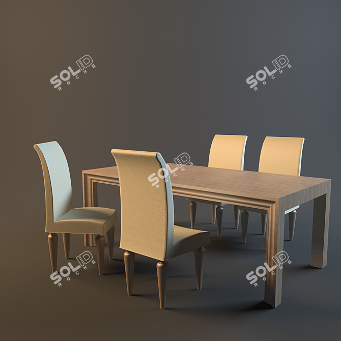 Elegant EGO Table Set 3D model image 1