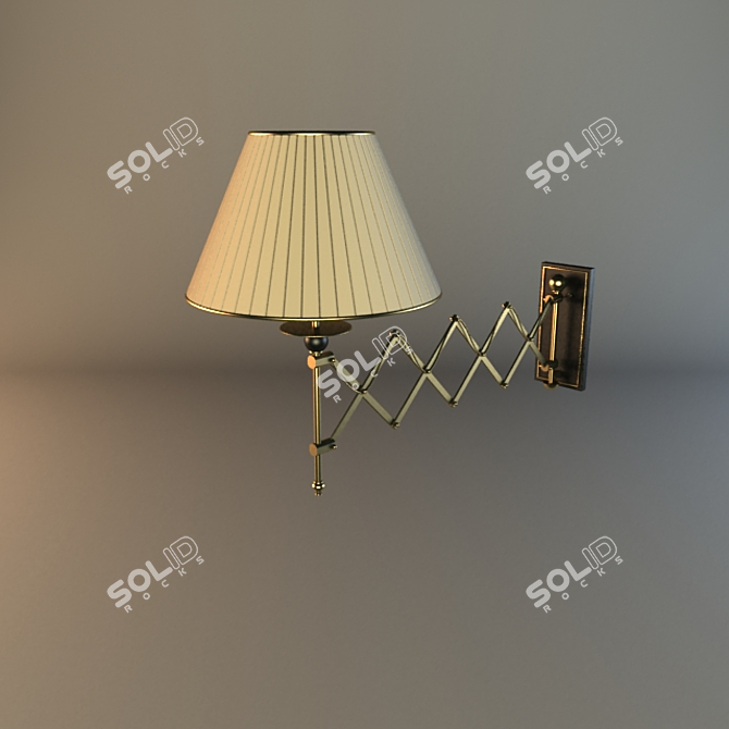 Vintage Wall Lamp: Harmonica Stand 3D model image 1