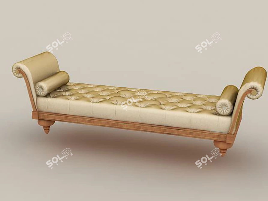 Textured Bedside Bench 3D model image 1