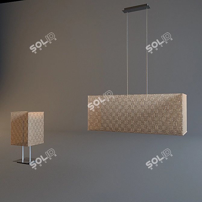 Title: Massive Texture Sconces & Pendant 3D model image 1