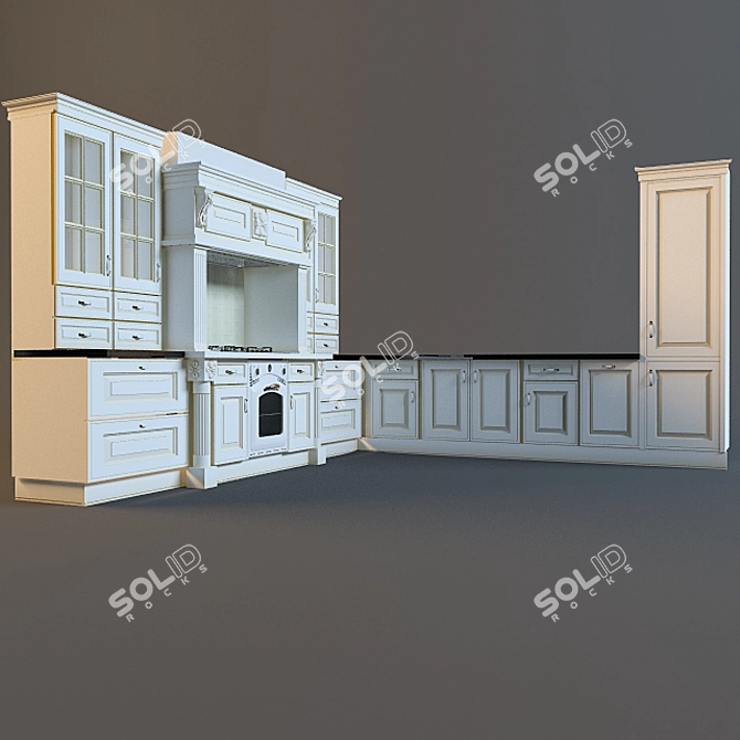 Elegant Elizabeth Kitchen 3D model image 1