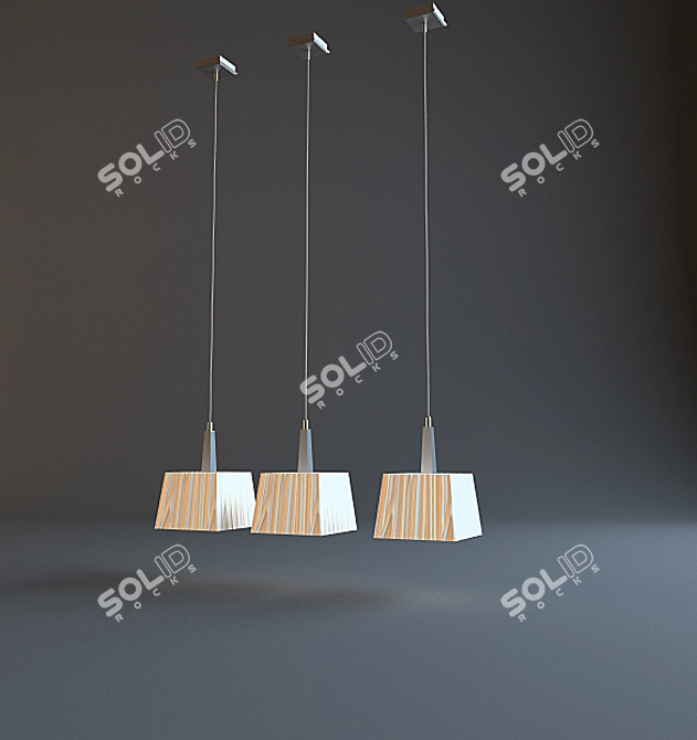 Elegant Silver Pendant 3D model image 1