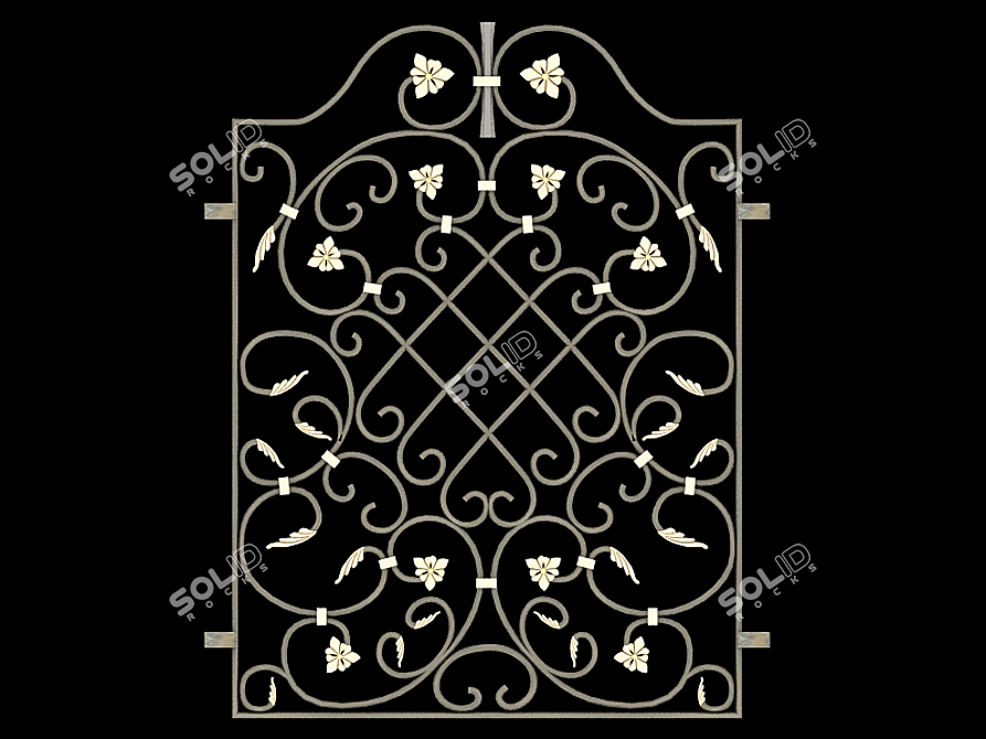 Versatile Outdoor Metal Fence 3D model image 1