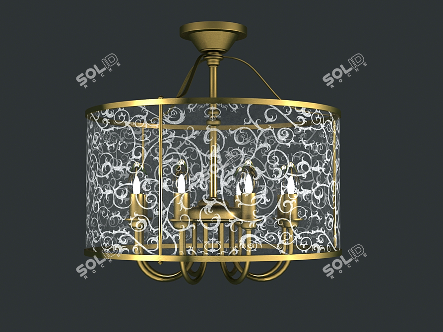 Elegant Crystal Chandelier with 8 Lights 3D model image 1