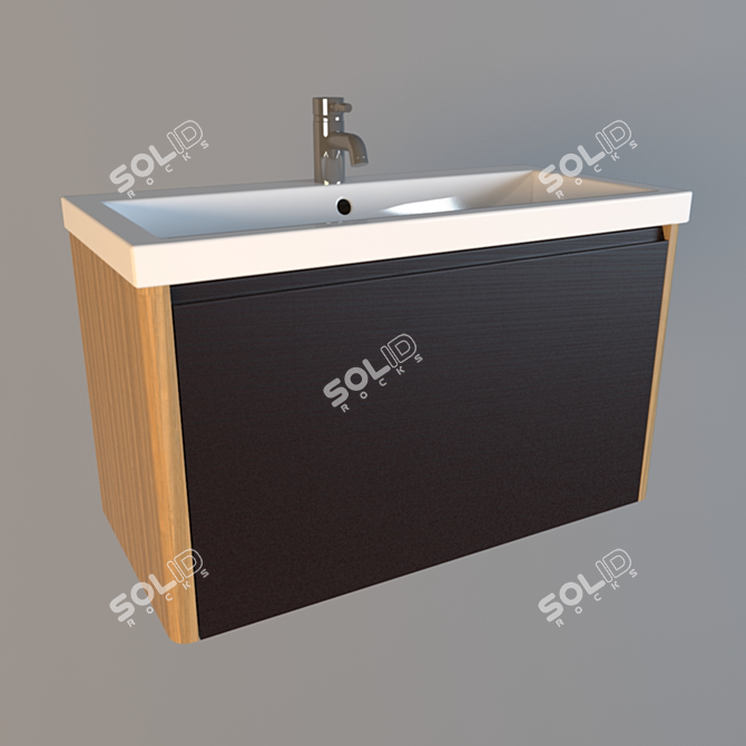 Elegant Metalkris Urban 80 Wash Basin 3D model image 1