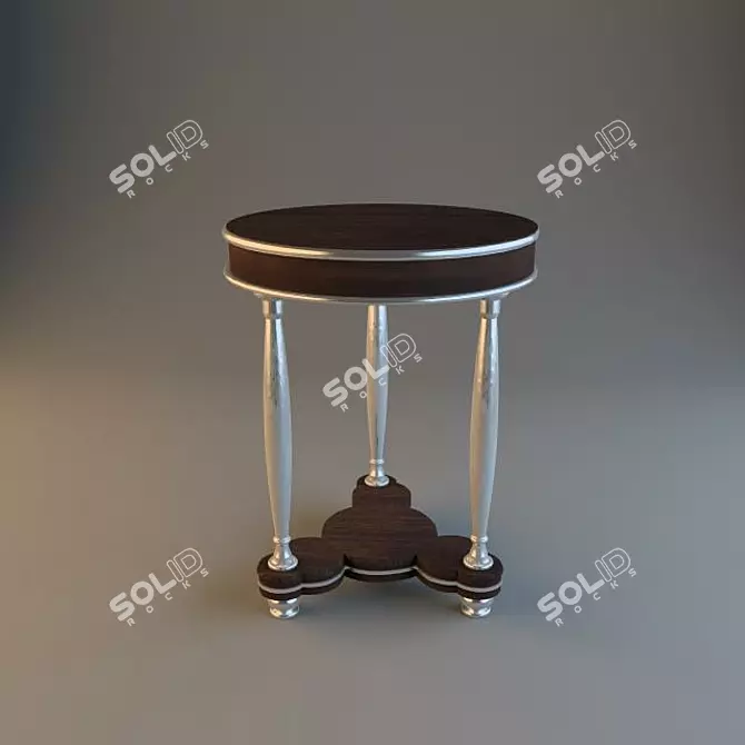 Vintage Wooden Antique Table 3D model image 1