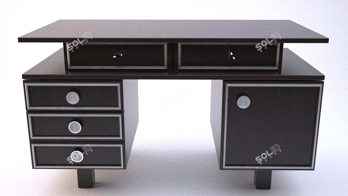 Vintage Wooden Table 3D model image 1