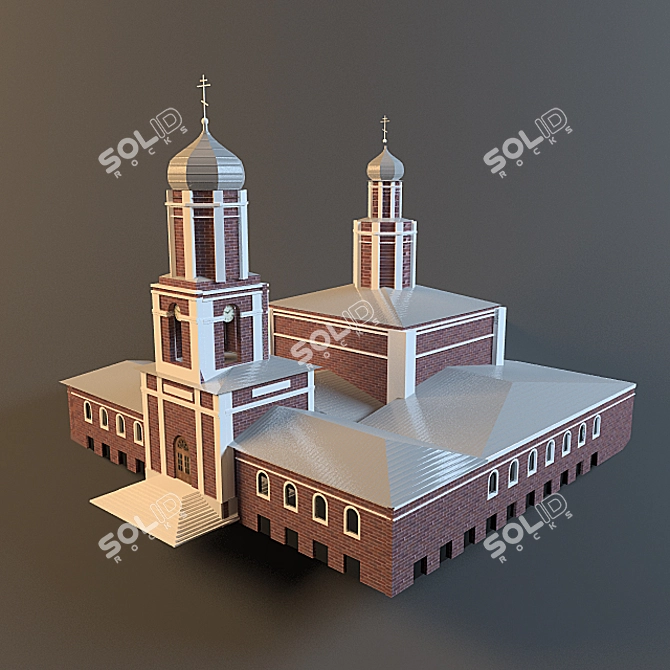 Valdai Town Church: Embedded in the Earth 3D model image 1