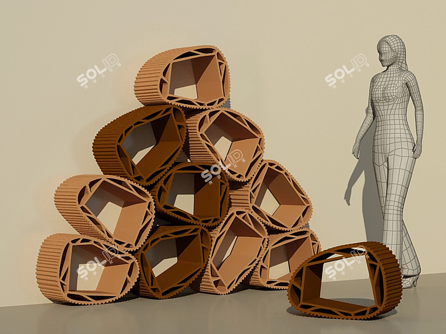 Fossil-inspired Bookshelf: Roche Bobois 3D model image 1