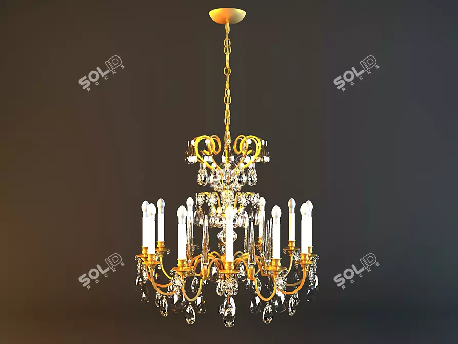 Delisle Crystal Chandelier 3D model image 1
