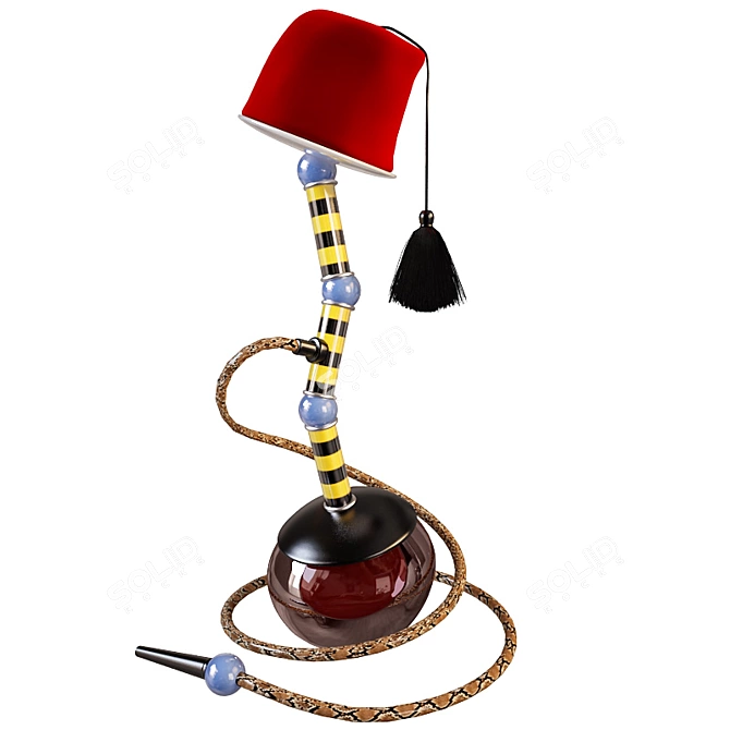 Nikki Black Hookah: Classic Elegance & Superior Quality 3D model image 1