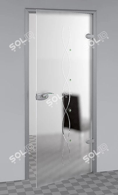 Modern Glass Doors by SKLO+GLAS 3D model image 1