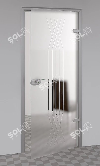 Elegant XL Glass Doors 3D model image 1