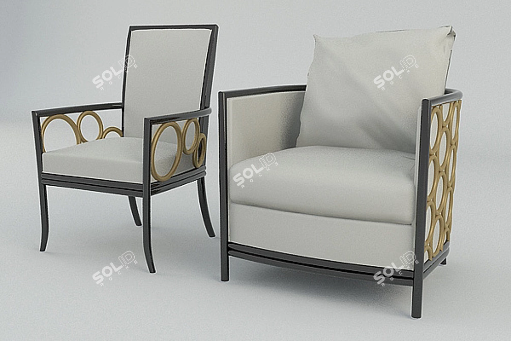 Elegant McGuire_A-80 & M-283 Chair 3D model image 1