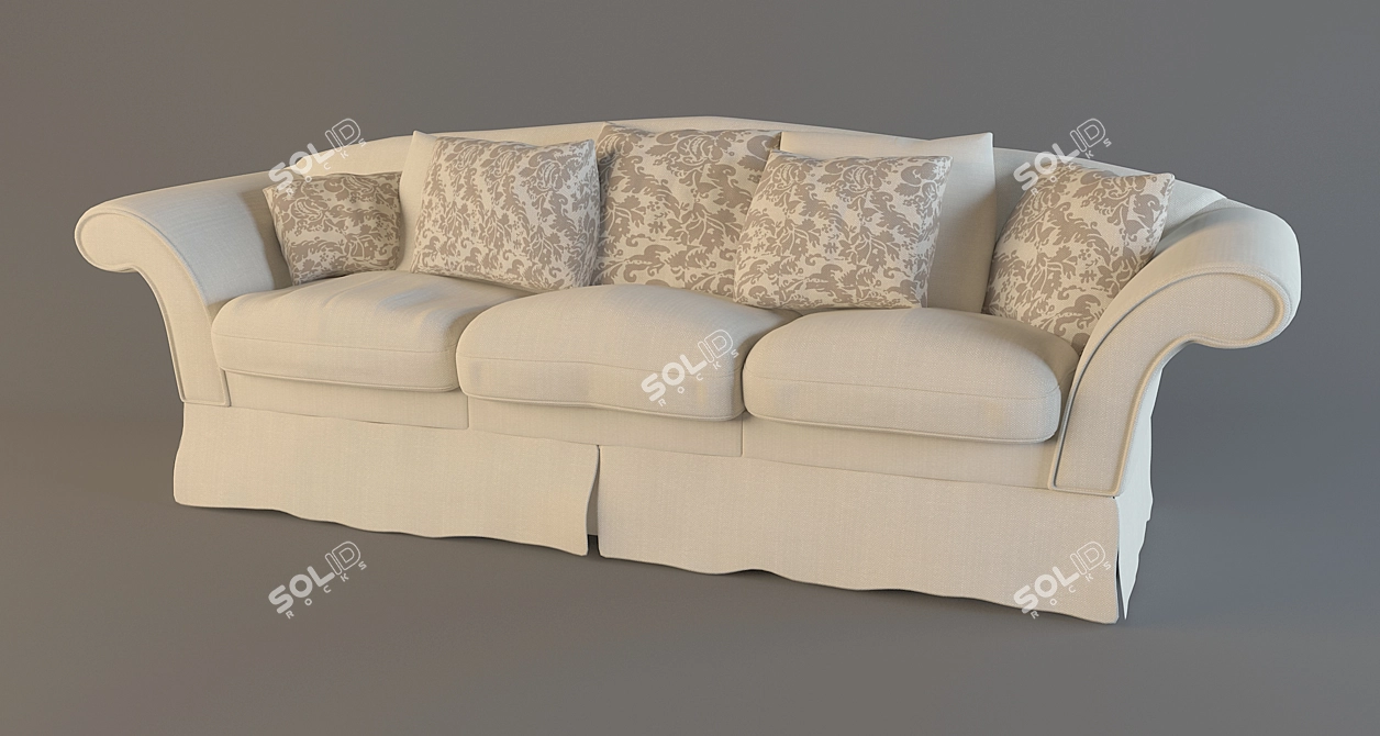 Elegant Modulair Sofa Set 3D model image 1