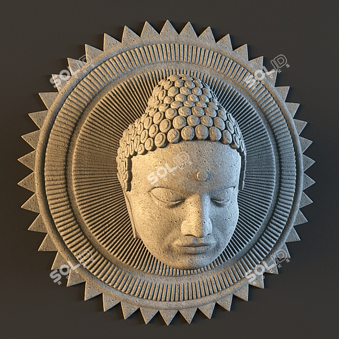  Serene Buddha Wall Sculpture (RU) 3D model image 1