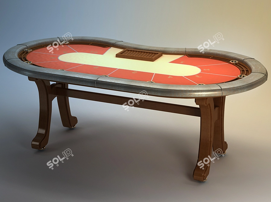 Premium Poker Table: Ultimate Gaming Experience 3D model image 1