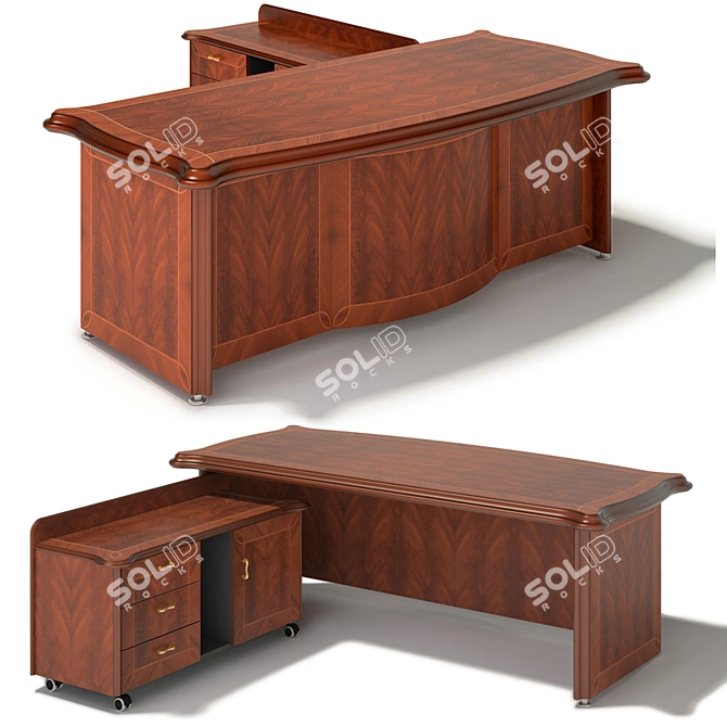 Classic Office Desk 3D model image 1